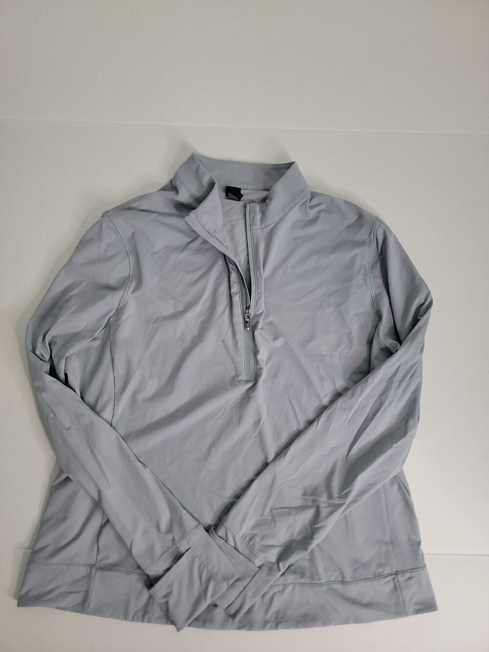 Greyson Halley Golf Pullover 1/4 Zip Womens SZ XL Nylon Stretch Gray Branded